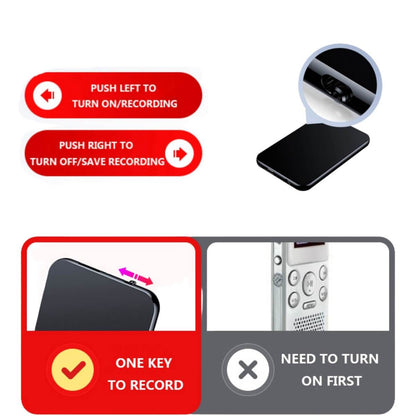 Compact Voice Recorder: Slim Digital Audio Recorder 4-32GB
