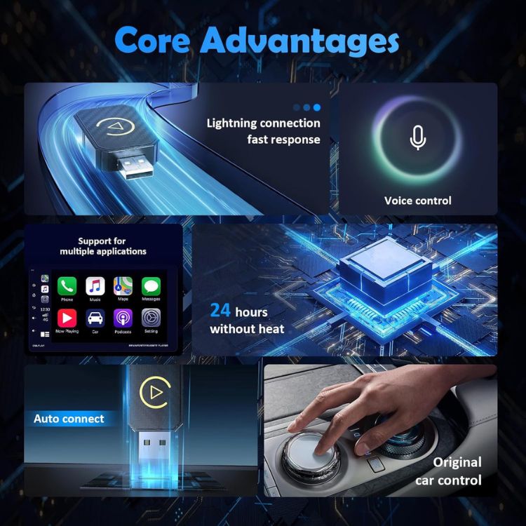 Compact iPhone CarPlay USB Adapter