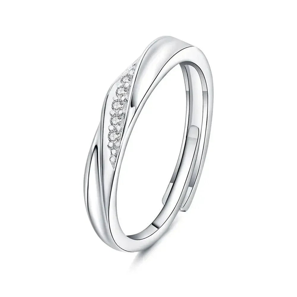 Classic Couple Wave Band Rings
