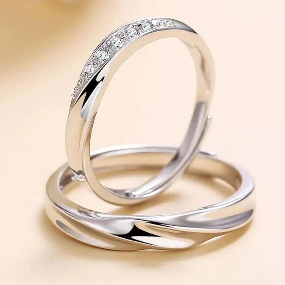 Classic Couple Wave Band Rings