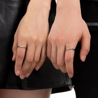 Classic Couple Wave Band Rings