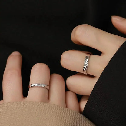 Classic Couple Wave Band Rings