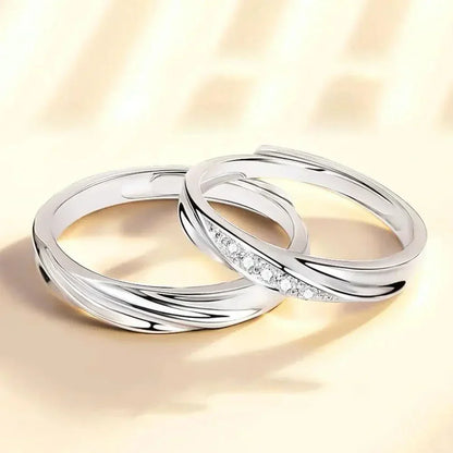 Classic Couple Wave Band Rings