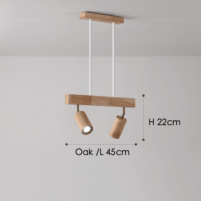 Rustic Wooden Hanging Light Fixture Adjustable Lamp