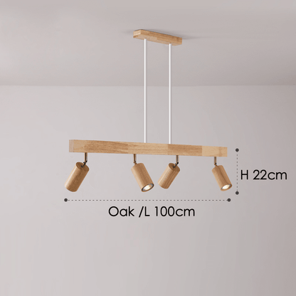 Rustic Wooden Hanging Light Fixture Adjustable Lamp