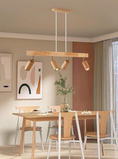 Rustic Wooden Hanging Light Fixture Adjustable Lamp