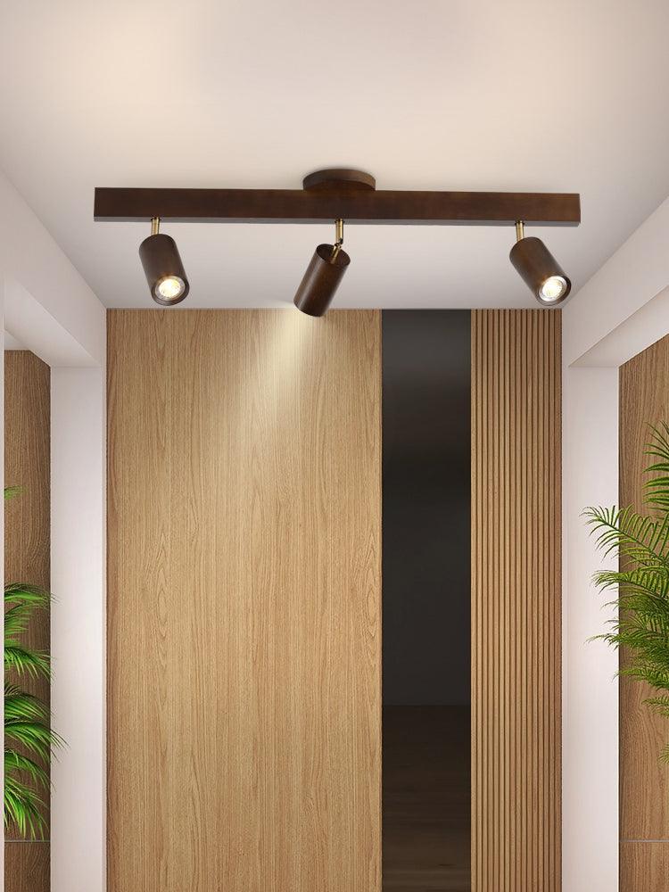 Rustic Wooden Hanging Light Fixture Adjustable Lamp