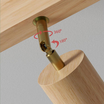 Rustic Wooden Hanging Light Fixture Adjustable Lamp