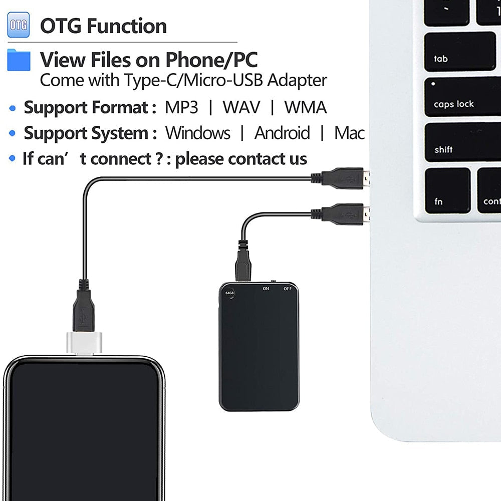 Small Digital Voice Recorder with Long Battery Life