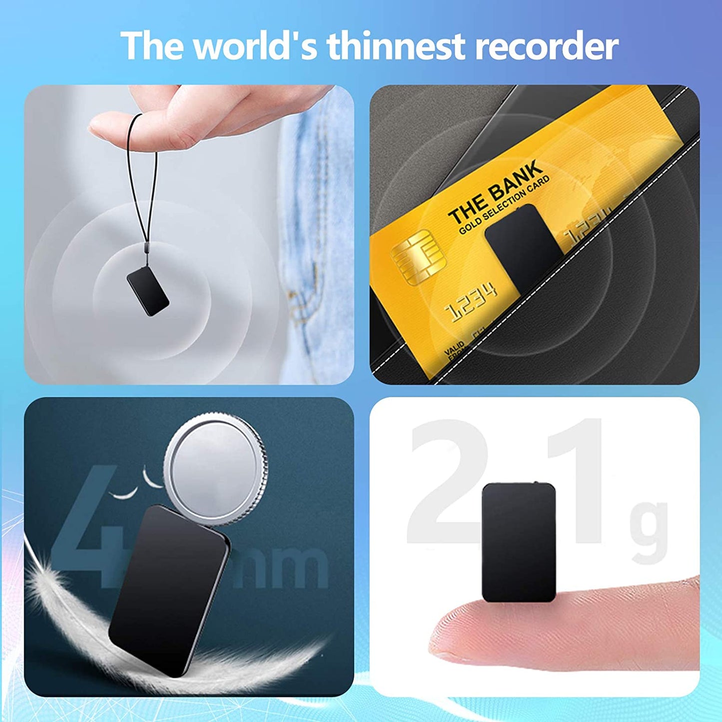 Small Digital Voice Recorder with Long Battery Life