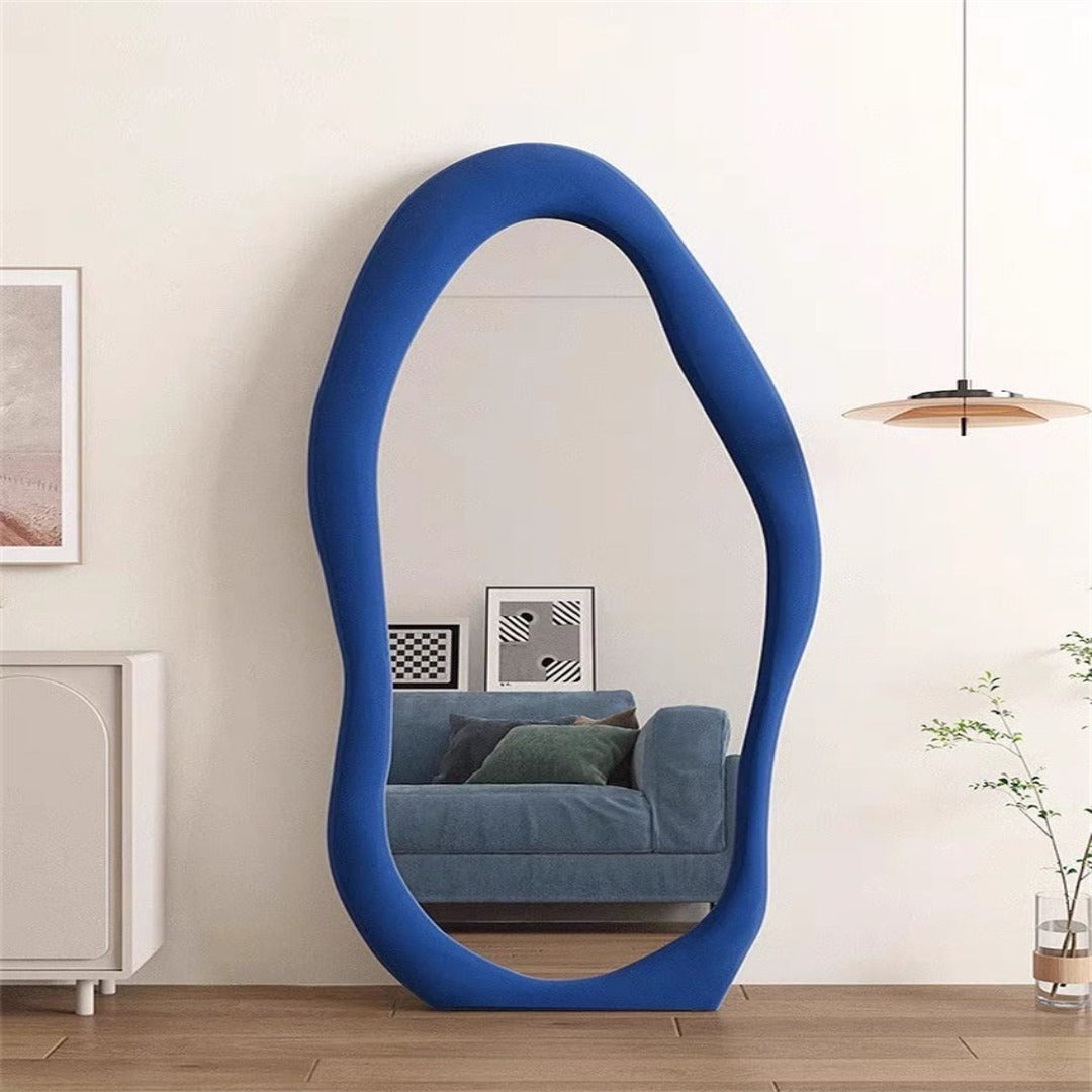 Large Round Wooden Framed Mirror