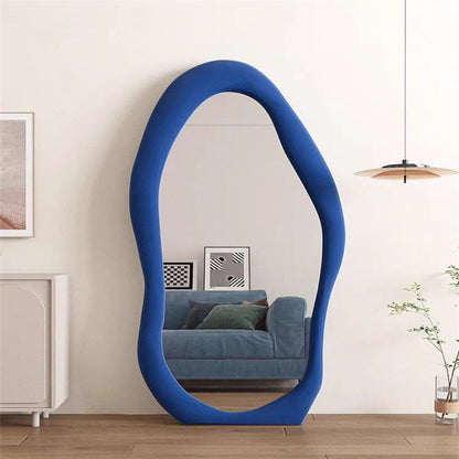 Large Round Wooden Framed Mirror