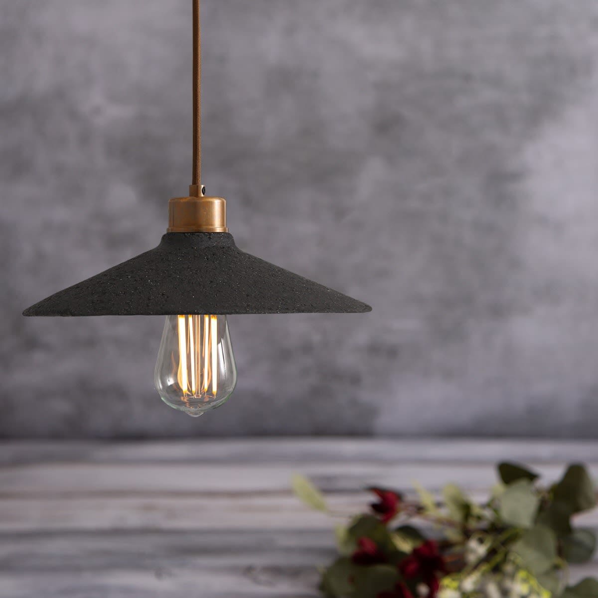 Natural Earthy Ceramic Hanging Light 28cm