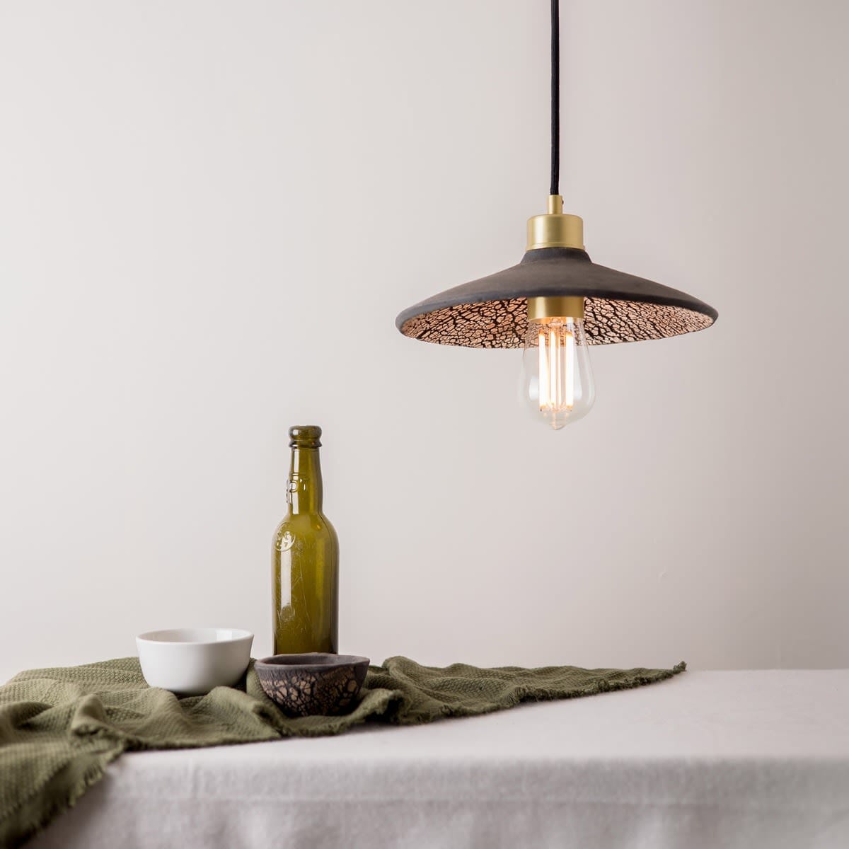 Natural Earthy Ceramic Hanging Light 28cm - Luxicro