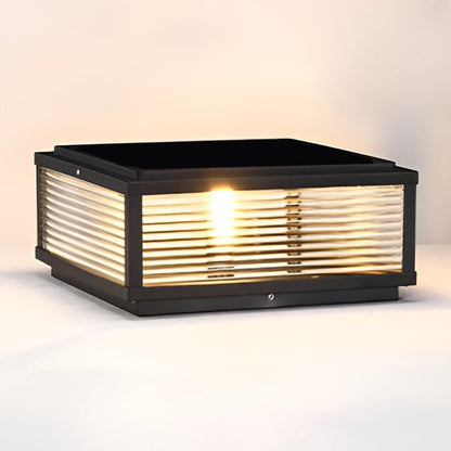 Elegant Outdoor Post Light with Square Glass Shade