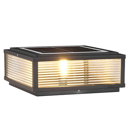 Elegant Outdoor Post Light with Square Glass Shade