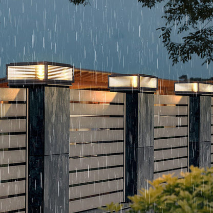 Elegant Outdoor Post Light with Square Glass Shade