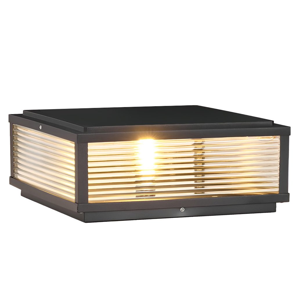 Elegant Outdoor Post Light with Square Glass Shade