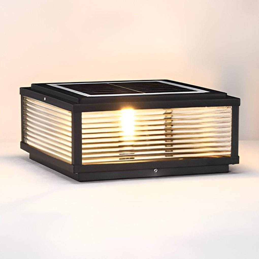 Elegant Outdoor Post Light with Square Glass Shade