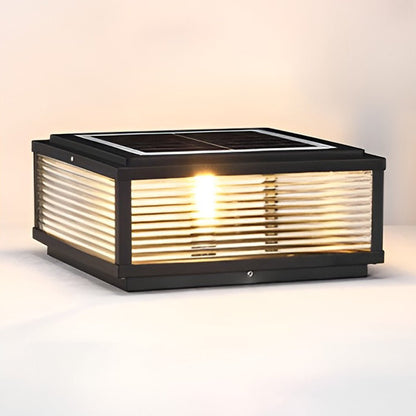 Elegant Outdoor Post Light with Square Glass Shade