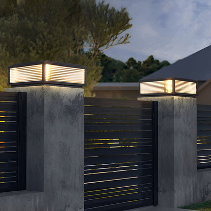 Elegant Outdoor Post Light with Square Glass Shade