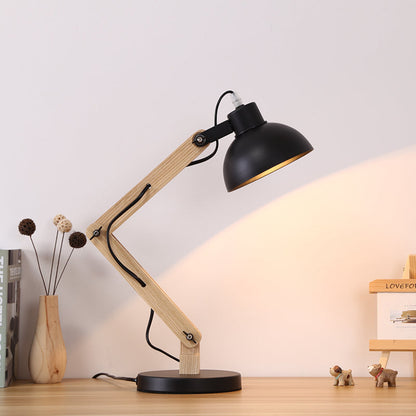 Contemporary Metal And Wood Floor Lamp