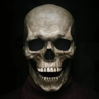 Scary Skull Mask with Moving Jaw Halloween Costume