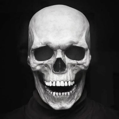 Scary Skull Mask with Moving Jaw Halloween Costume