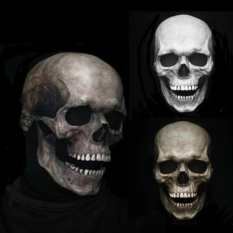Scary Skull Mask with Moving Jaw Halloween Costume - Luxicro