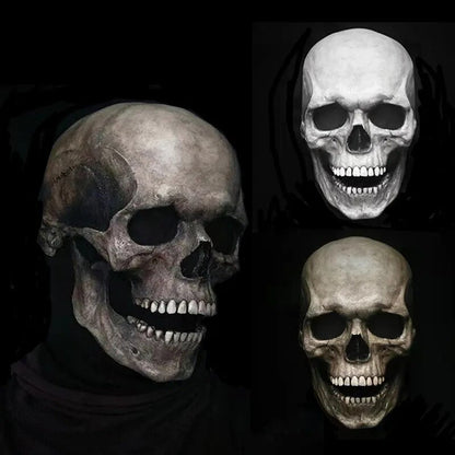 Scary Skull Mask with Moving Jaw Halloween Costume - Luxicro