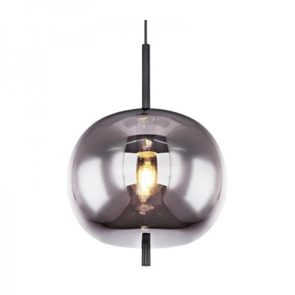 Dark Smoked Glass Drop Pendant Light Fixture