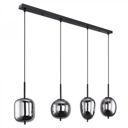 Dark Smoked Glass Drop Pendant Light Fixture