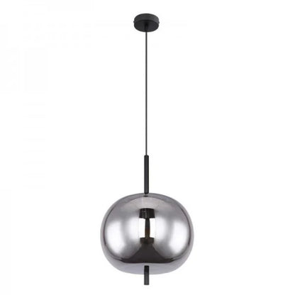 Dark Smoked Glass Drop Pendant Light Fixture