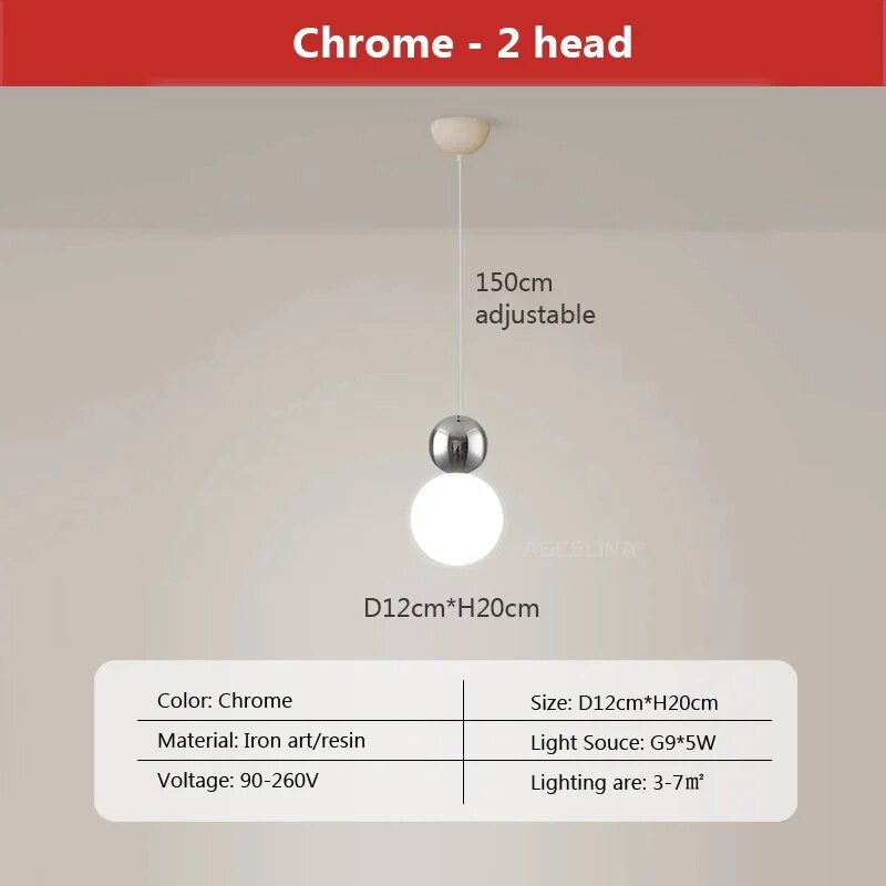 Round Glass Pendant Lamp for Soft Lighting