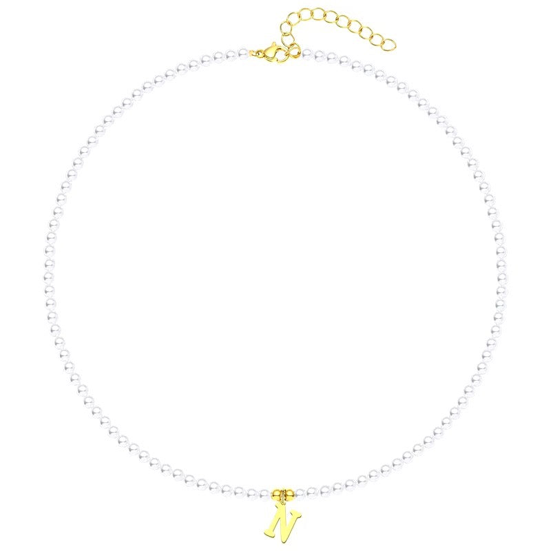 Elegant Personalized Pearl Name Necklace