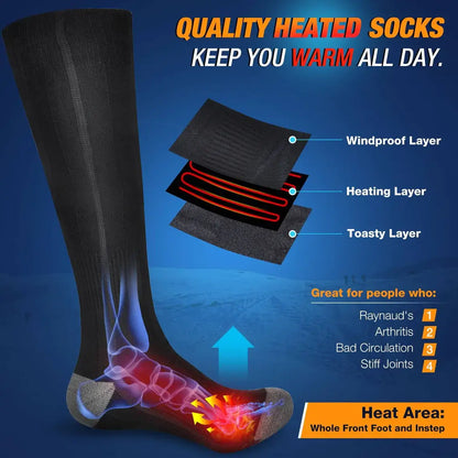 Thermal Insulated Rechargeable Ski Socks for Men Women