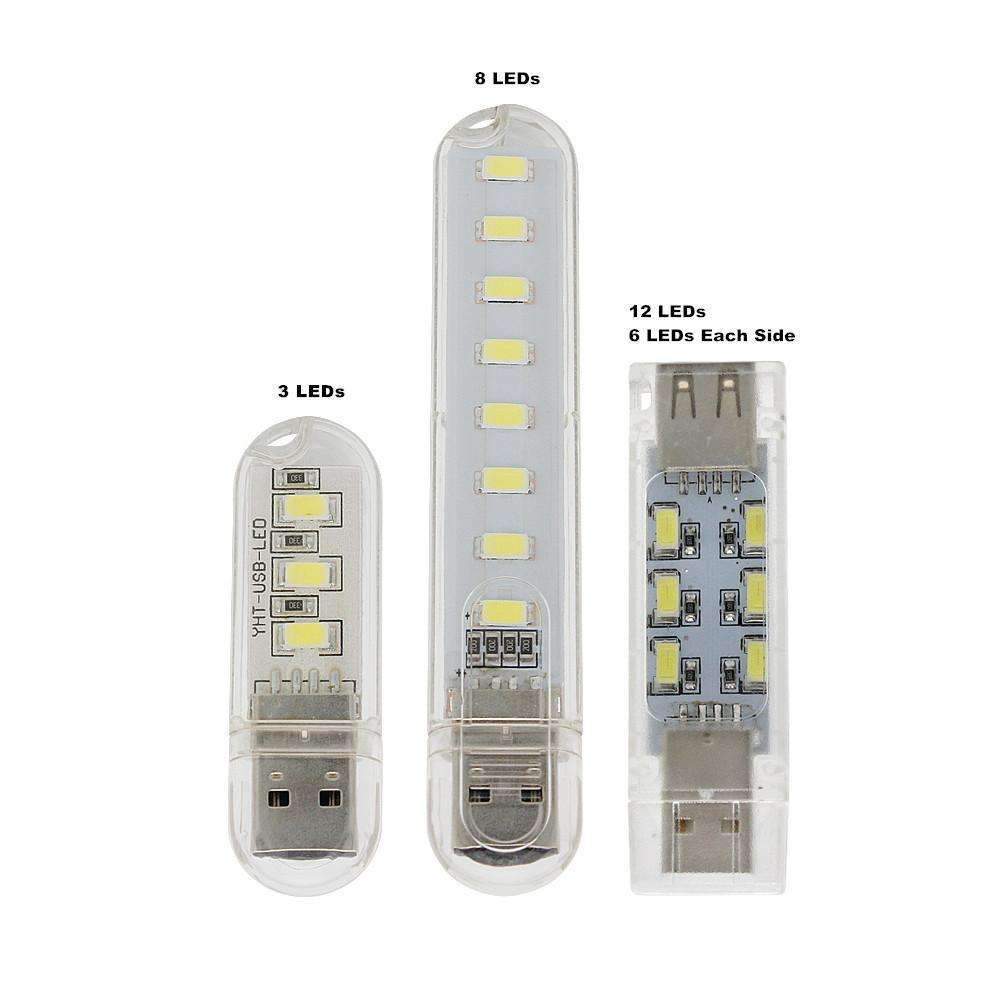 Compact USB LED Nightlight - Bright White Lamp