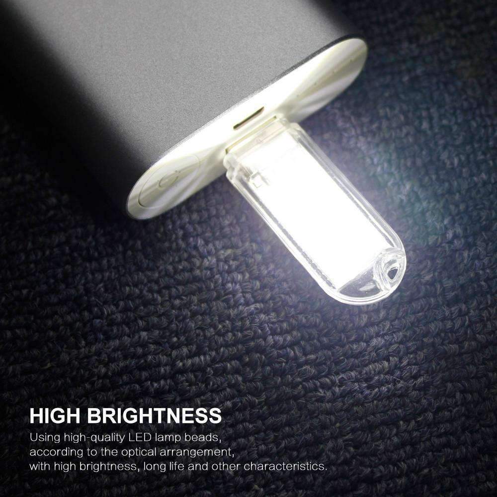 Compact USB LED Nightlight - Bright White Lamp