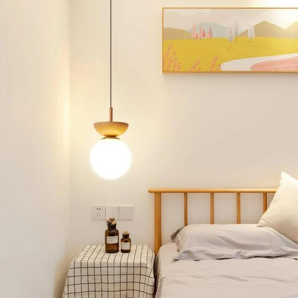 Rustic Wooden Drop Pendant Light