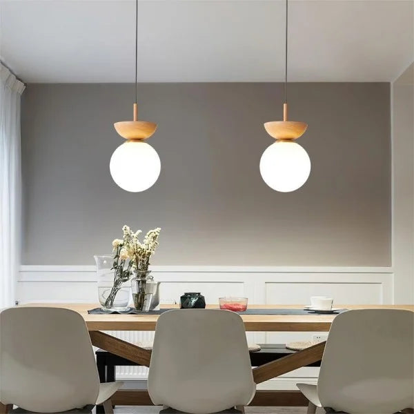Rustic Wooden Drop Pendant Light