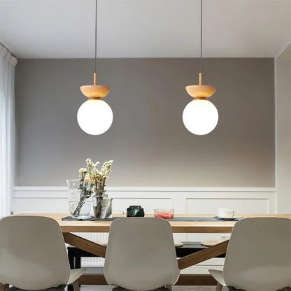 Rustic Wooden Drop Pendant Light