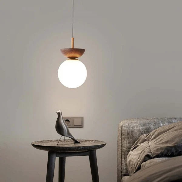 Rustic Wooden Drop Pendant Light