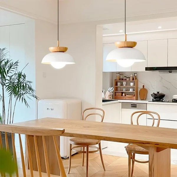 Rustic Wooden Drop Pendant Light - Luxicro