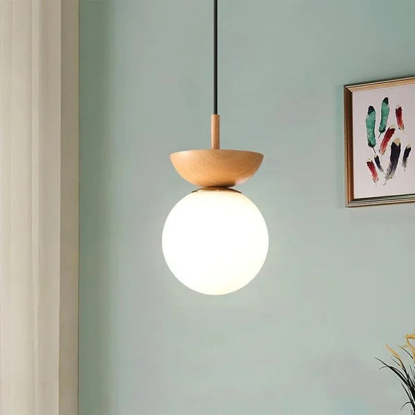 Rustic Wooden Drop Pendant Light