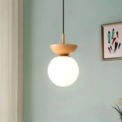 Rustic Wooden Drop Pendant Light