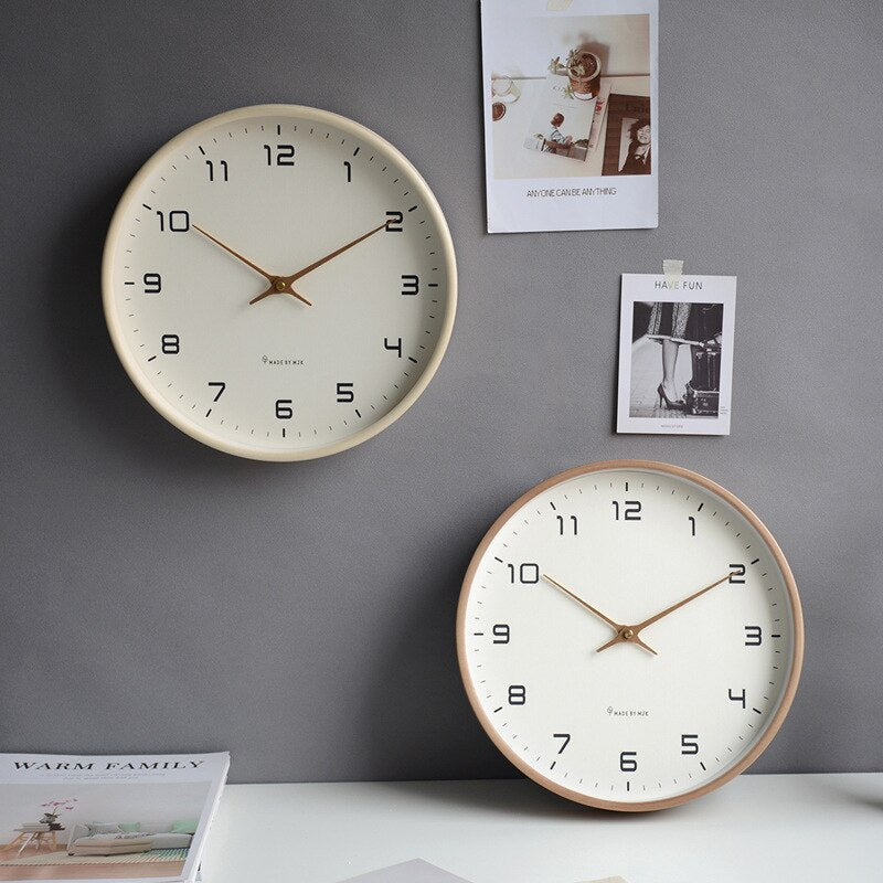 Rustic Wooden Silent Wall Clock with Contemporary Design