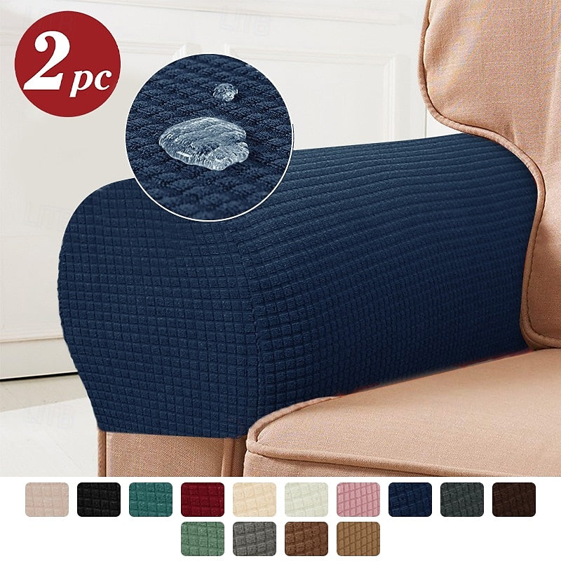 Elastic Armchair Armrest Protectors, Set of 2, Red