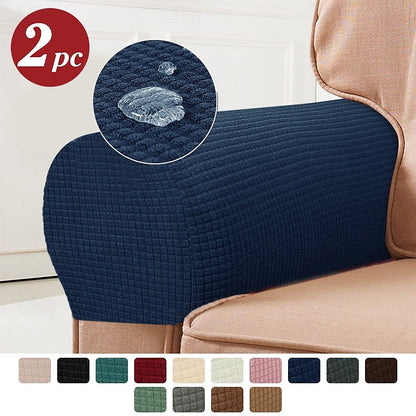 Elastic Armchair Armrest Protectors, Set of 2, Red