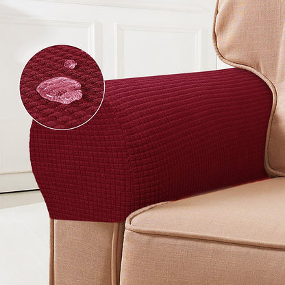 Elastic Armchair Armrest Protectors, Set of 2, Red
