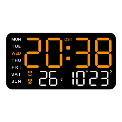 Big Number LED Wall Clock with Date and Temp